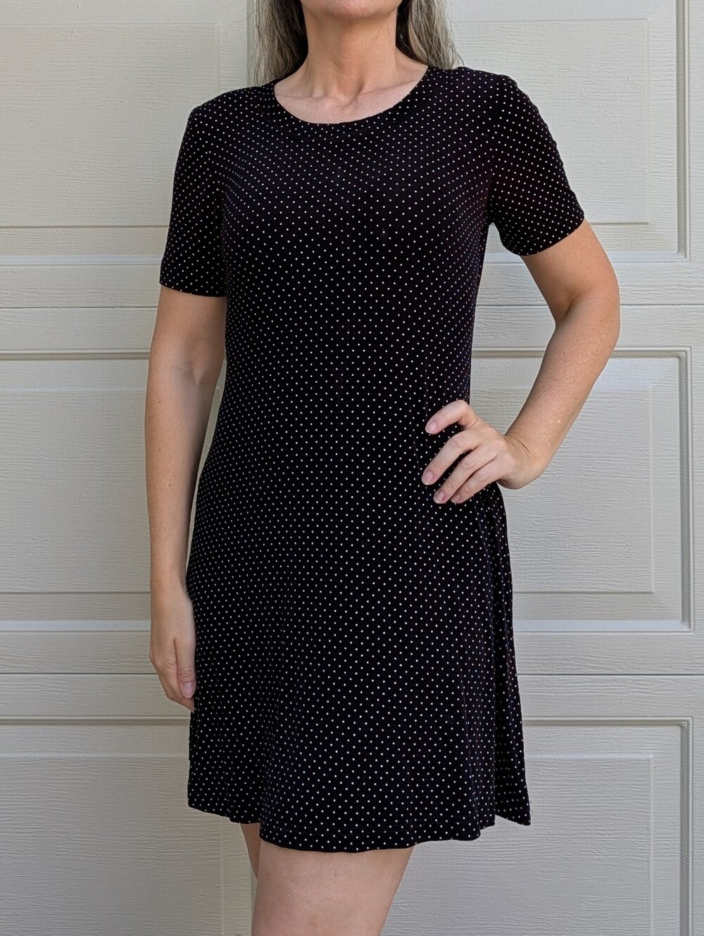 1990's Y2K SLINKY STRETCHY DRESS polka dot S M